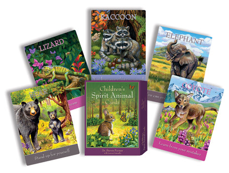 Children's Spirit Animal Cards Deck For Ages 6 and Above. A 24-Card Deck and Guideboook.