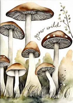 Grow Wild Mushrooms Greeting Card 6-pk